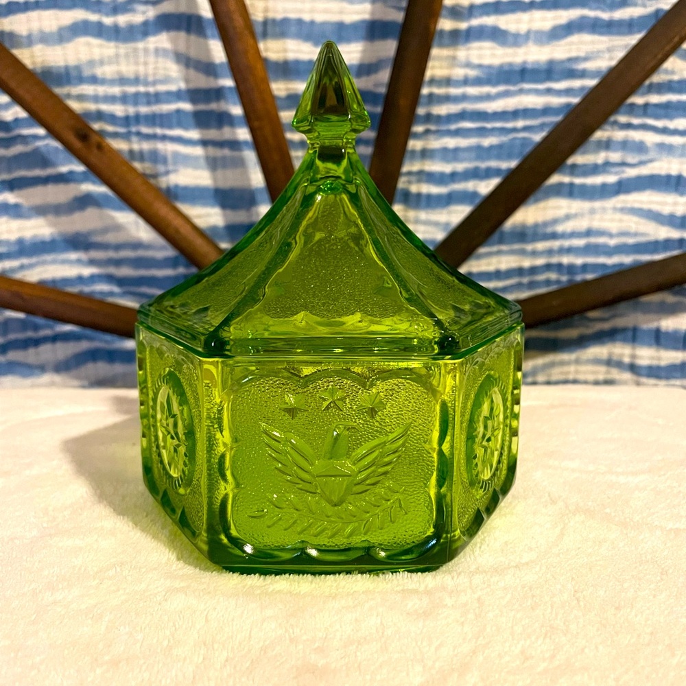 Vintage Indiana Glass Co Tiara Colonial Hexagon Candy Dish